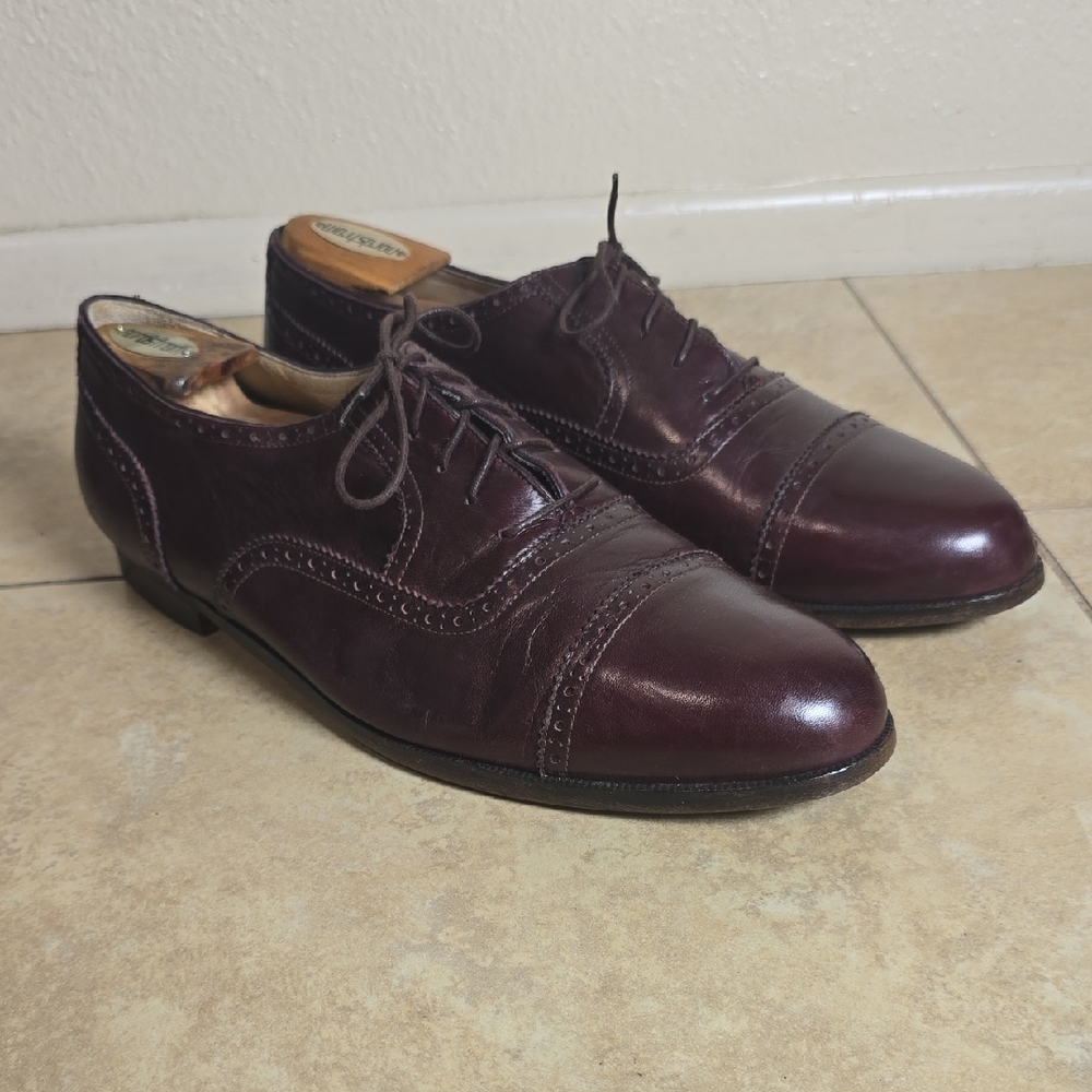 Elegant Burgundy Leather Men's Oxfords
